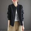 Women's Short Jacket Women's Loose Zipper Cardigan Sweater Medium Casual Stick