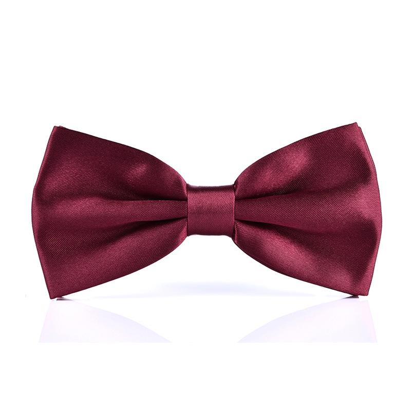 Men's Solid Color Shiny Polyester Silk Bow Tie - Multiple Colors for Weddings and Formal Wear