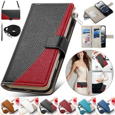 Lanyard Multi Card Zipper Wallet Card Leather Flip Phone Case for iPhone 17 Air 16E 16 Pro Max 15 Plus 14 13 12 11 XS XR X Cover