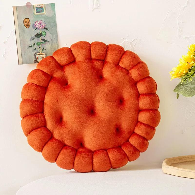 Biscuit Shape Cushion Soft Stuffed Cookie Cushion Creative Pillow Chair Car Seat Pad Home Sofa Decor Cookie Tatami Back Cushion