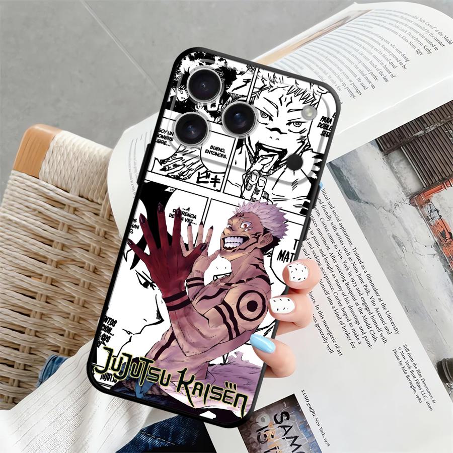Anime J-Jujutsu K-Kaisen Case for iPhone 12 17 16 Pro Max 7 8 15 Plus X XS XR 13 Mini 11 14 17Air SE Soft Back Phone Cover