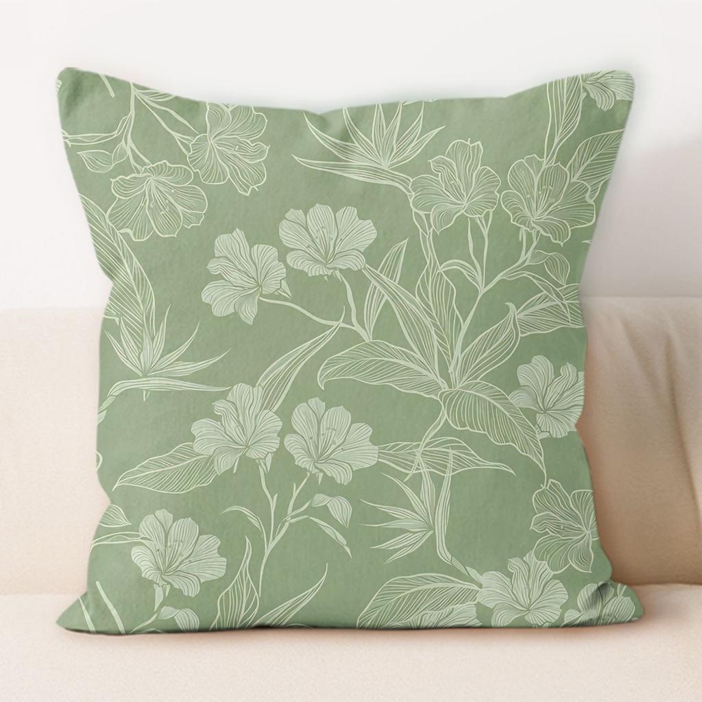 Federa Cuscino con Fantasia Floreale Fresca Copricuscino per Divano Soggiorno Cuscino da Letto Cuscino Lombare Universale Rimovibile e Lavabile