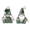 Christmas Gnome Doll Decoration Handmade Plush Green Swedish Tomte Figurine Holiday Elf Dwarf Ornaments for Home Tiered Tray Tabletop Decor