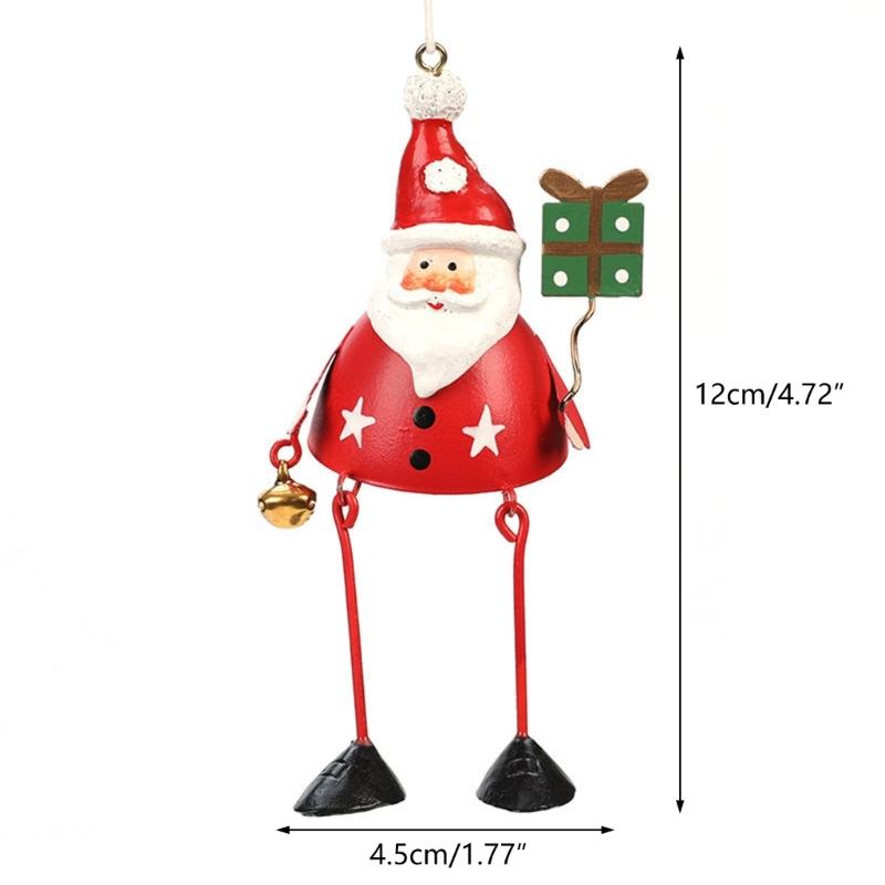 Metal Ornaments Christmas Pendant Santa Snowman Elk Elegant Red White Green Christmas Tree Decorations