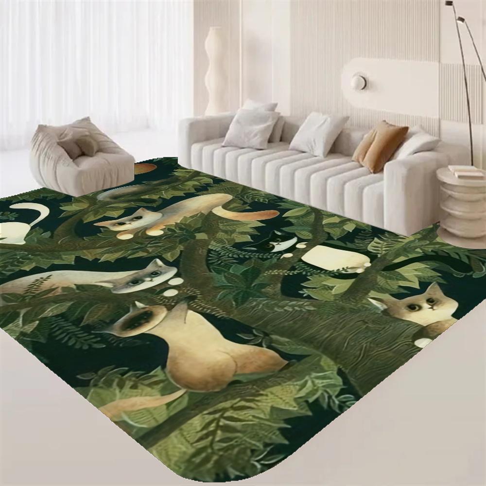 Cartoon cat pattern Floor Mat Rectangle Anti-slip Home Soft Badmat Front Door Indoor Outdoor Mat Welcome Doormat