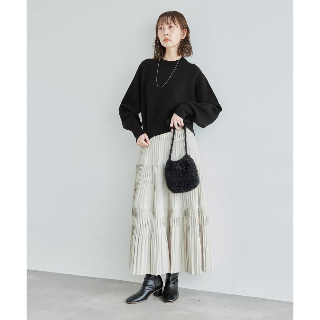 ROPE PICNIC Emur Knit Perfect for Gray Pullover, Sweat-Like Knit, Co-ordination, Women's, (07)