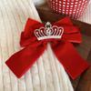Cloth Velvet Red Bow Hairpin Plush Ancient Style Hairpin Cute Hanfu Hair Sticks  Baby