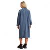 Womens Relaxed Fit Denim Shirt Dress With Single Breasted Vintage Chic Style Long Sleeve Mid-Length