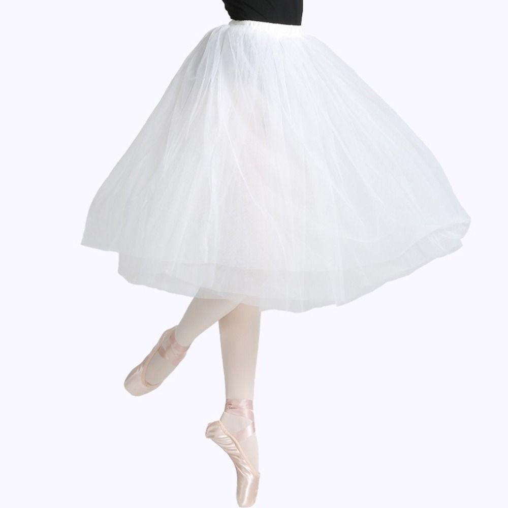 Elastic Waist Ballerina Tutus Four Layer Tulle Skirt Elegant Ballet Tutu Women