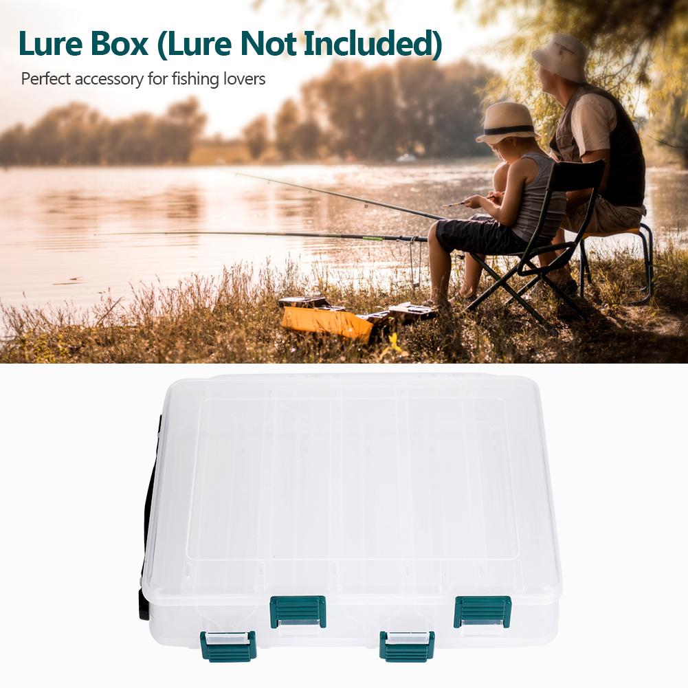 Double Side Plastic Fishing Baits Box Lures Holder Case Large Capacity Accessory