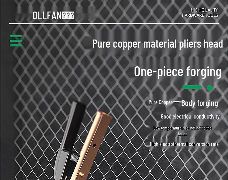 800A Pure Copper Electric Welding Pliers: High-Temperature Resistant, Burn-Proof, Drop-Resistant, Heavy-Duty Clamp