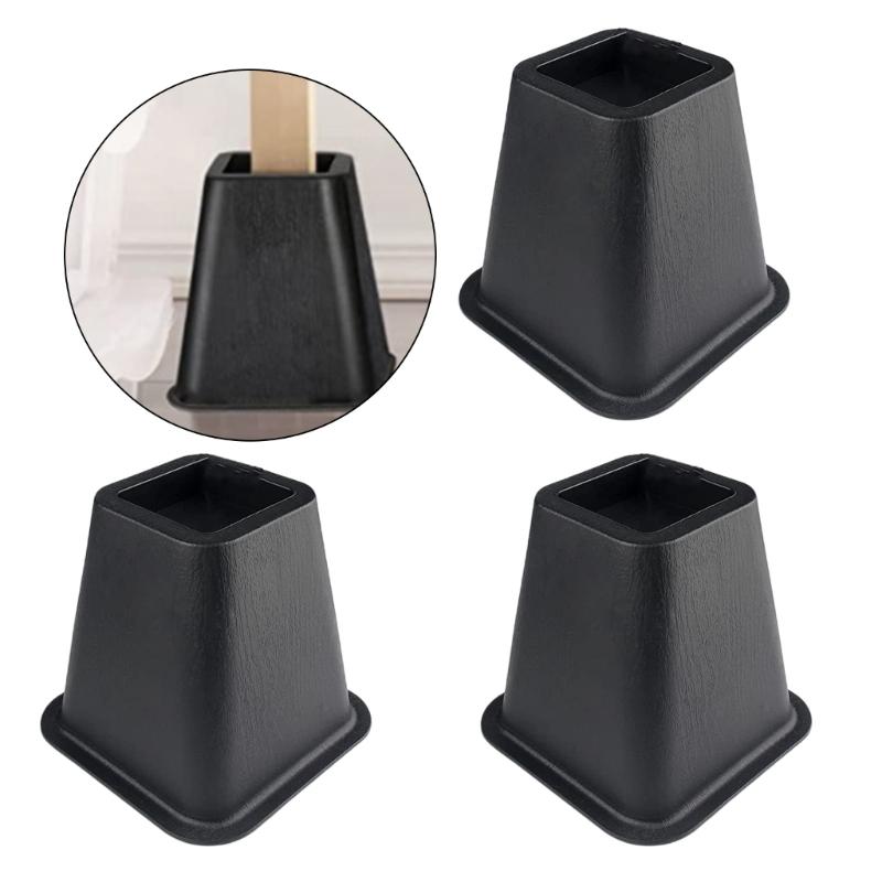 Elevadores de Muebles Multiusos de 6 Pulgadas de Alto Portátiles Resistentes Materiales Plásticos Extensores de Patas de Cama Juego de 4 Uso Diario