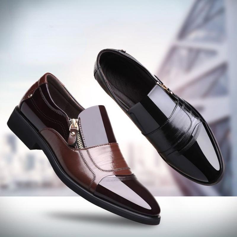 Men's Leather Boots Mens Formal Shoes Lightweight Wear-resistant Anti Slip Comfortable Ankle Social Men's Shoes Chaussure Hommes