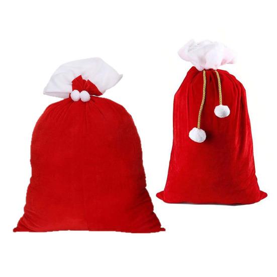 Weihnachtsgeschenktüten Groß Kordelzug Geschenkbeutel für Nikolaussack Süßigkeiten Geschenkaufbewahrung Festlich