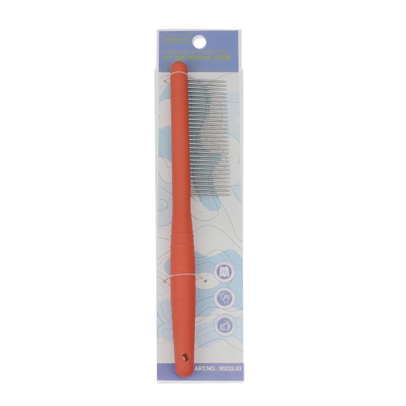 Solid Wood Pet Comb with Fluffy Needles and Detangle Knife