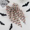 Personalized Halloween Hairpin Bow Spring Hair Clips for Women, Pumpkin Skeleton Ghost Hand Printed Skull Accessory Fabric Barrettes, Cute Horror