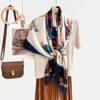 New fashion 111 mulberry silk silk scarf, women's Spring Festival gift for elders to keep warm 111 silk collection