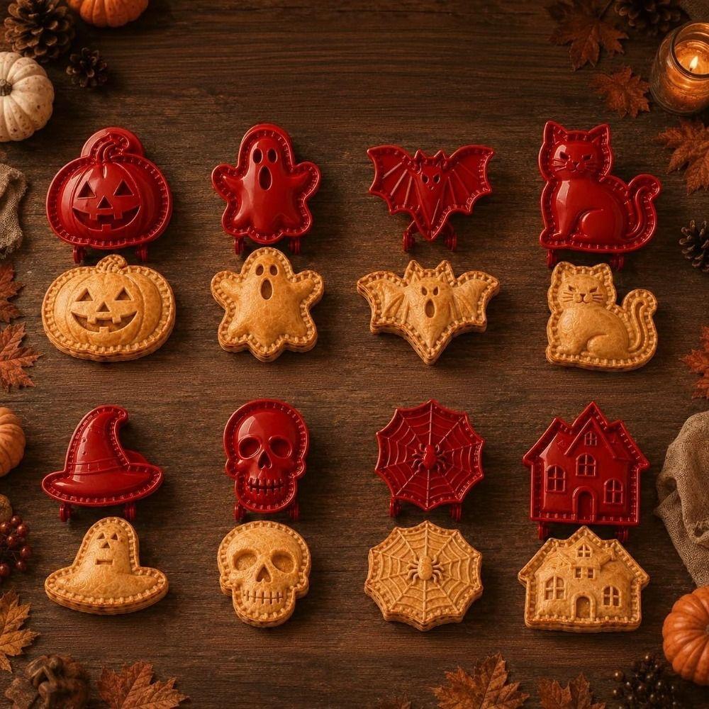 8 Formen Mini Handpastetenformen Herbst-Thema Backzubehör-Set Gebäckschneider-Set Partybacken