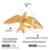 New Titanium Steel Peace Dove Open Rings For Women Adjustable Punk Style High-End Retro Style Non Fading Jewelry Accessory