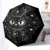 1PC Cat Mandala Automatic Folding Umbrella - Compact 8-Rib Design, Durable Plastic & Iron, Lightweight for Outdoor Daily Use, Festive Gift079
