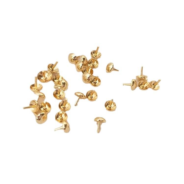 14K Gold-Plated Bead Stopper Earring Stud with Crystal Pearl for Handmade DIY Jewelry