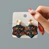 Vintage Flower Beads Handmade Weave Statement Jewelry Big Dangle Drop Earrings For Women Trend Luxury Charm Unique Accessories