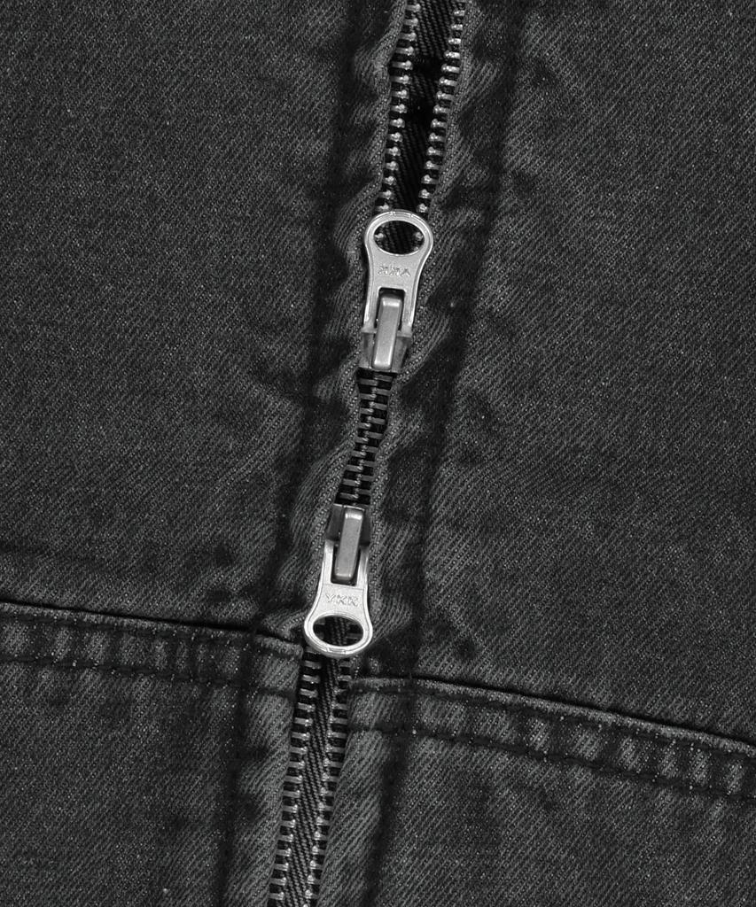 Brownbreath Denim Hood Zip Up - Black