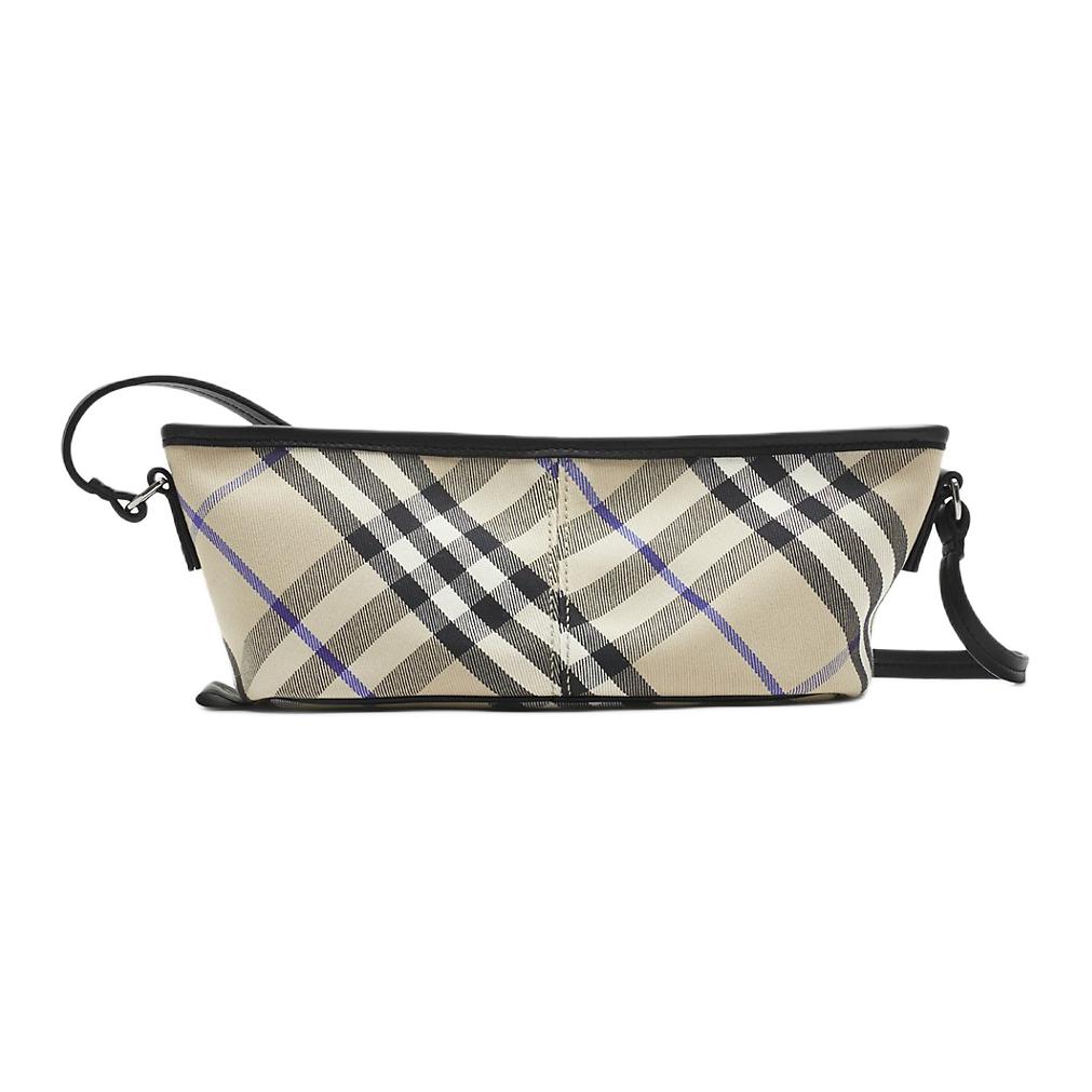 Burberry Vintage Check Canvas Mini Shoulder Bag For Women Daily Travel Use