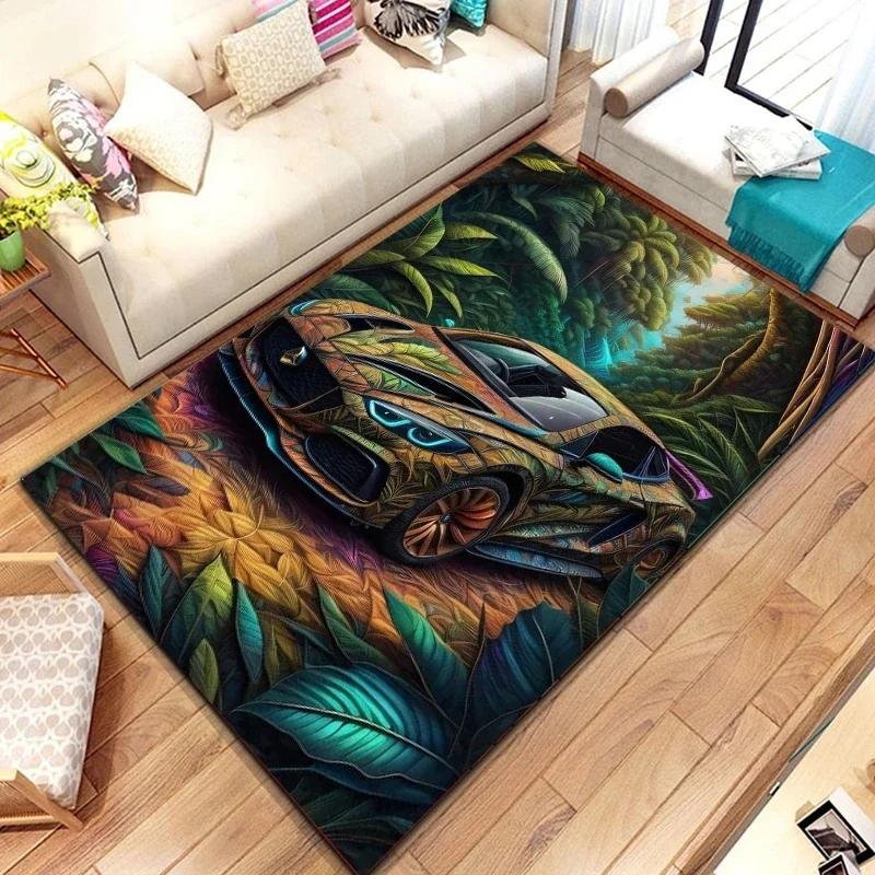 Racing Car Pattern Artwork Rug Bedroom Living Room Cool F1 Carpet for Kitchen Floor Mats Home Decor Non-Slip Floor Pad Mat