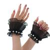 Elegant Pearl Decors Hand Sleeves Ruffle Lace Arm Sleeves Korean Wrist Cuffs For Weddings Parties And Photography