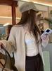Women's Stylish Short Wool Knit Cardigan, Round Neck, Autumn Winter Cashmere Sweater Coat with Double Zipper.