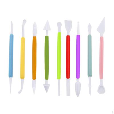 9pcs Plastic Double Ended Clay Tools Pottery Craft for Sugar Shaping Modeling