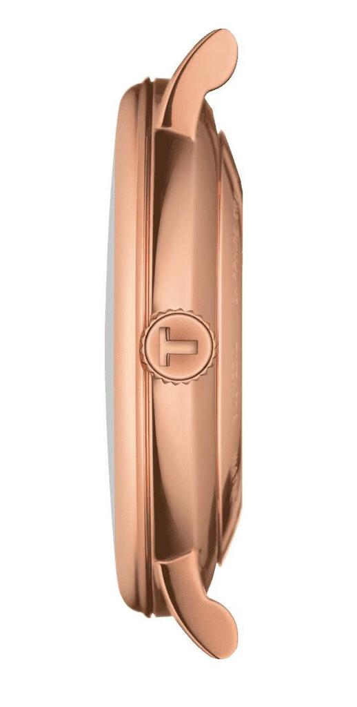 TISSOT Carson Premium Powermatic 80 Uhr mit Lederarmband (Offiziell importiert) T1224073603100, Herren Silbernes Zifferblatt