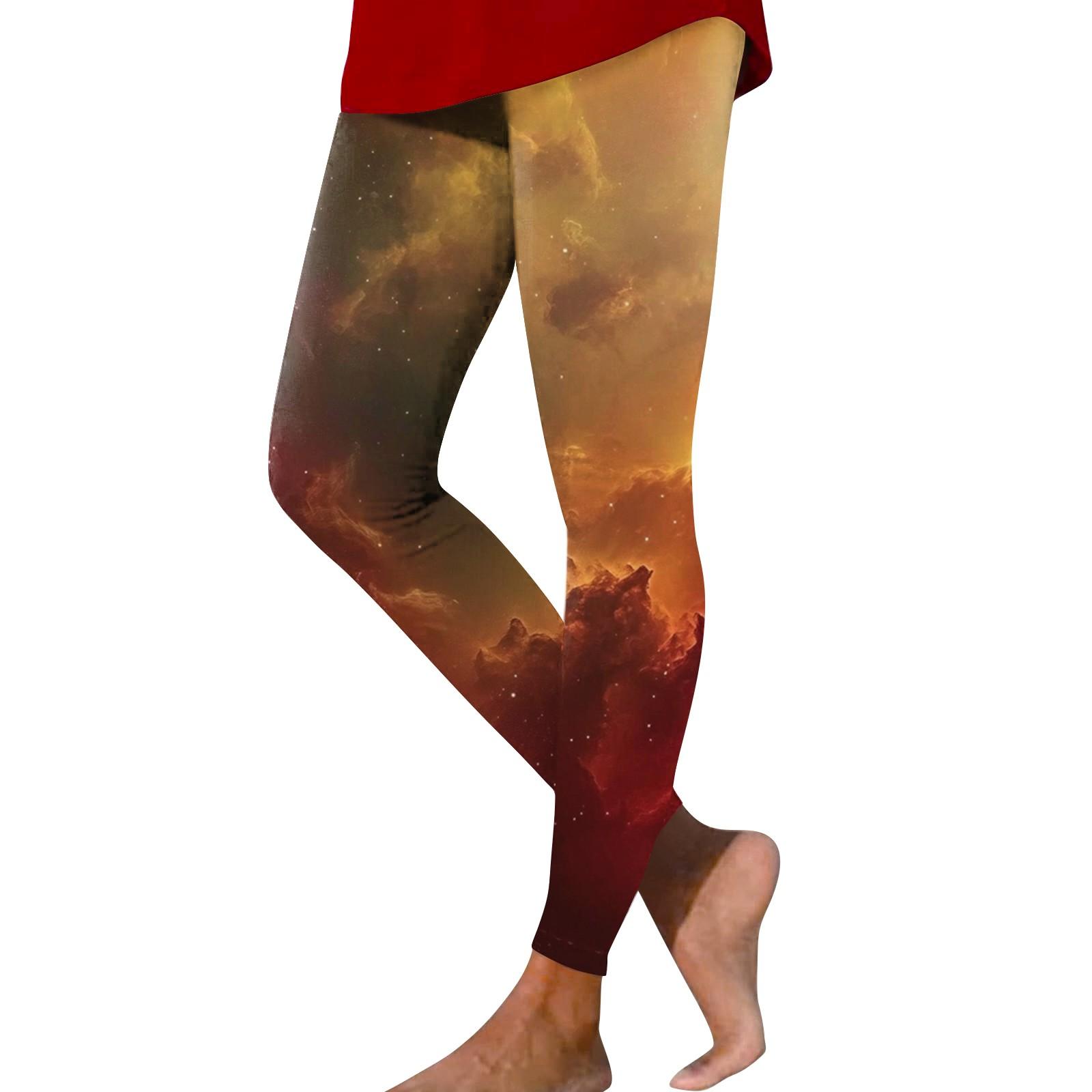 

Женские модные облегающие эластичные повседневные брюки для йоги с принтом и эластичной талией M оранжевый