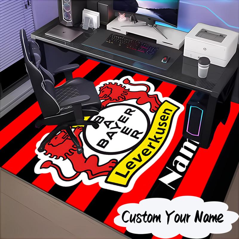 Custom Name Bayer FC Crest Rug for Living Room, Game Rooms, Office, Bedroom, Floor Mat Playful Design, Fan Gifts Christmas Decor