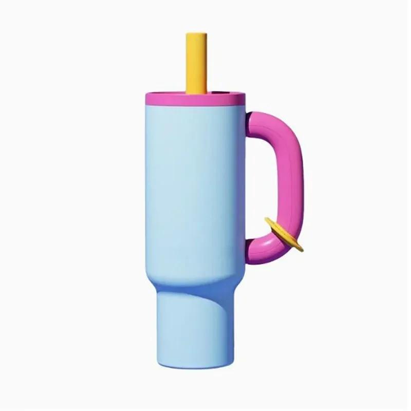 NOU 316 Oțel Inoxidabil Izolat Cană Auto Sticlă Apă Caldă Rece Cănă Termică pentru Cafea Flacon Vacuum Cu Mâner Pai Pentru Sport