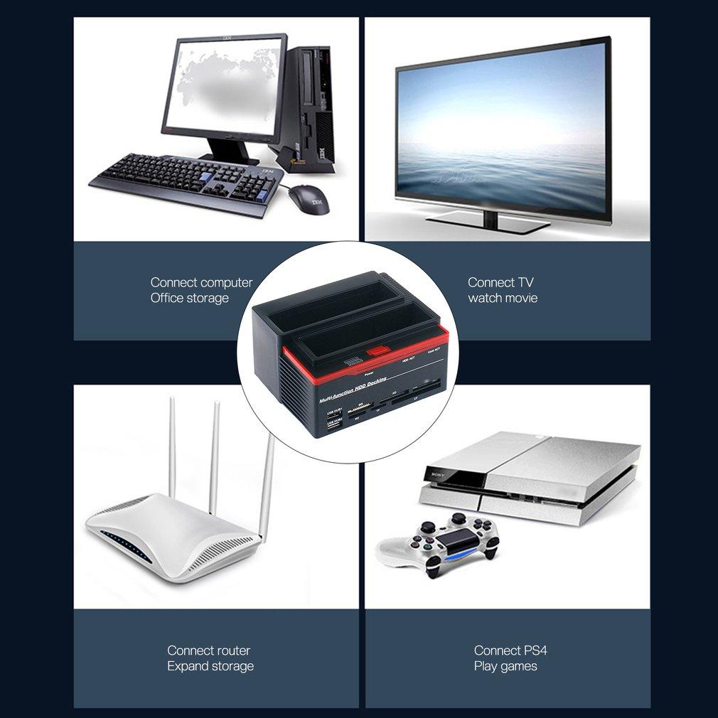 2.5/3.5 Inch Mobile Hard Disk Box HDD Docking Station USB to SATAI/II/III IDE Dual Slots External Hard Disk Enclosure Case