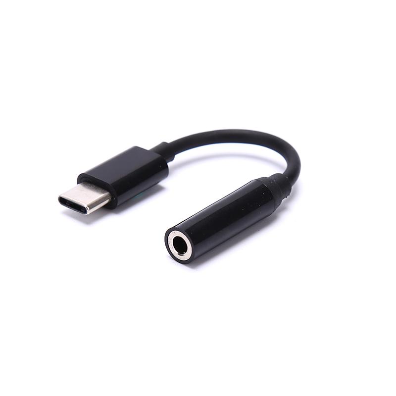 

Адаптер кабеля наушников Type-C на 3,5 мм, тип C, штекер на 3,5 Aux, аудиоразъем, женский чёрный