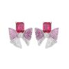 Autumn and Winter New Retro Colored Zirconium Earrings Fashionable Versatile Earrings 925 Silver Needle Bow Premium Women's Style
