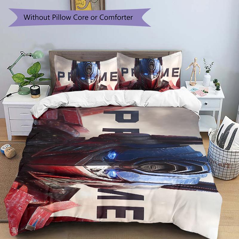 Transformers Optimus Prime Printed 3pcs Bedding Set Soft Microfiber 1 Duvet Cover And 2 Pillowcases Home Bedroom Decor Xmas Gift K1726