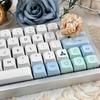 137PCS XDA PBT Keycaps with Heat Sublimated  Ice Mint Theme for Mechanical Keyboard Enthusiasts