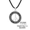 Vintage Distressed Peace Sign Pendant Necklace For Men Trendy Street Titanium Steel Clavicle Chain Jewelry Accessory