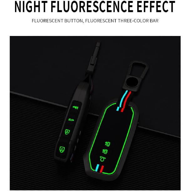 SANRILY Luminous 7 Button Key Fob Cover Fit for Kia EV6 GT K5 Sorento 2023 2022 Carnival Seven MQ4 Sportage NIRO Key Keyless Full Protection Key Case