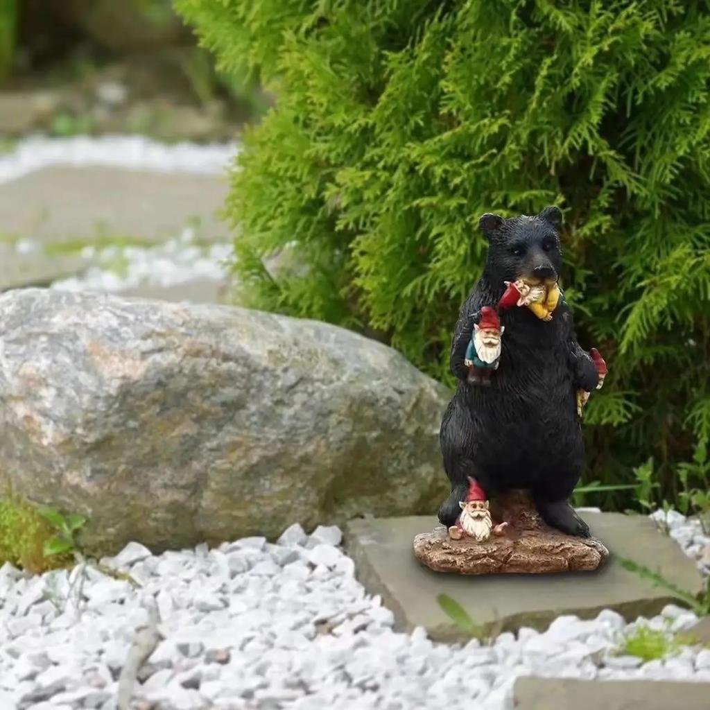 Garden Funny Figure Statue Decoration Naughty Goblin Resin Bear Dwarf Christmas for Lawn Grass Sculpture Ornament