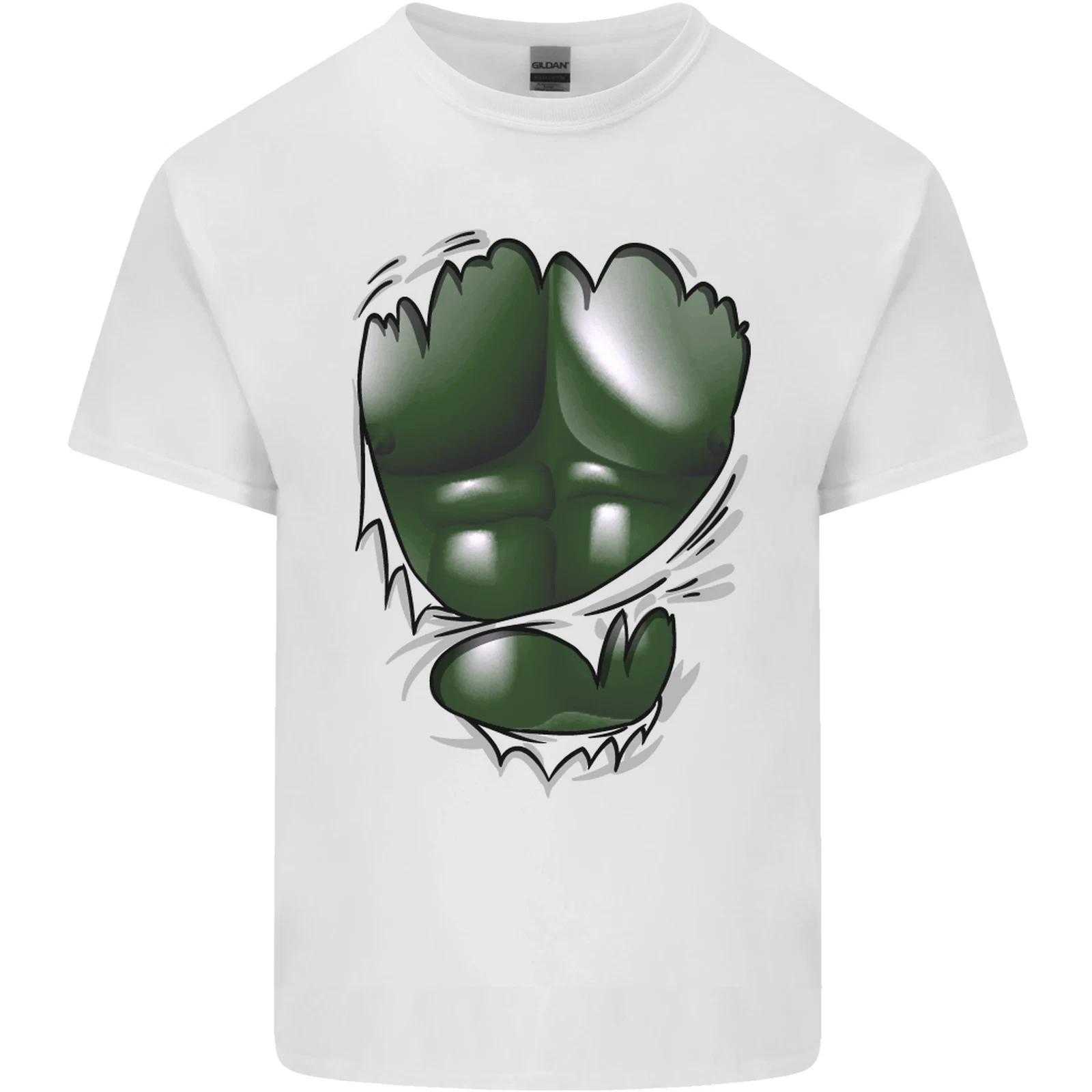 

Gym Green Torso Ripped Muscles Effect Kids T-Shirt Childrens M