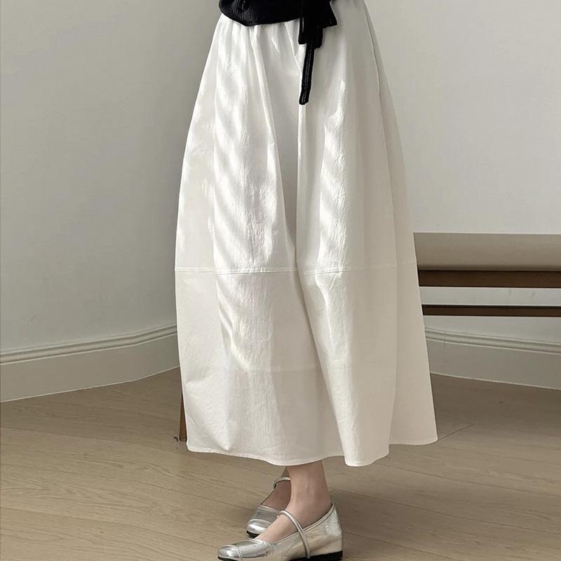 Women s White Floral A-Line Skirt: Spring/Summer, High Waist, Versatile Korean Style M белый