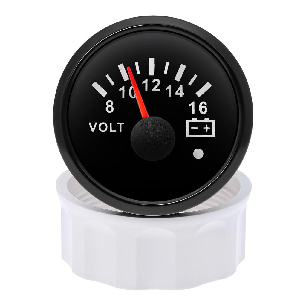 Auto Car Gauge 2" 52MM Voltmeter for Marine Boat Car 8-16V VOLTS IP67 Waterproof Volt Meter Indicator with Red Backlight