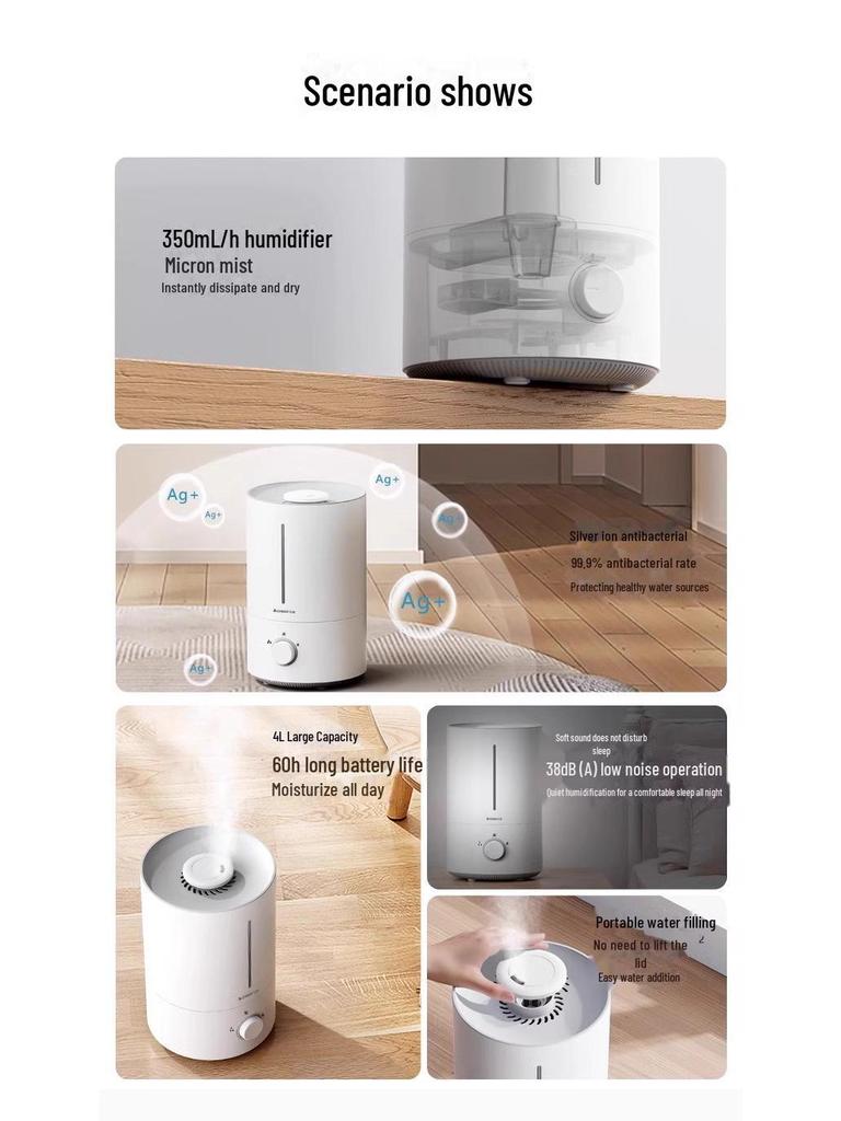 Chigo Silent Humidifier for Bedrooms: Large Capacity, Ideal for Babies, Pregnant Women, and Small Aromatherapy Rooms.