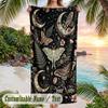 Butterflies Floral Frame Theme Quick Dry Beach Towel Custom Name Text Print Large Sand Resistant Towel Beach Vacation