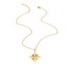 DGIDDK Stainless Steel Celtic Knot Cross Pendant Necklace Hollow Retro Fashion Collarbone Chain Jewelry Gift for Women